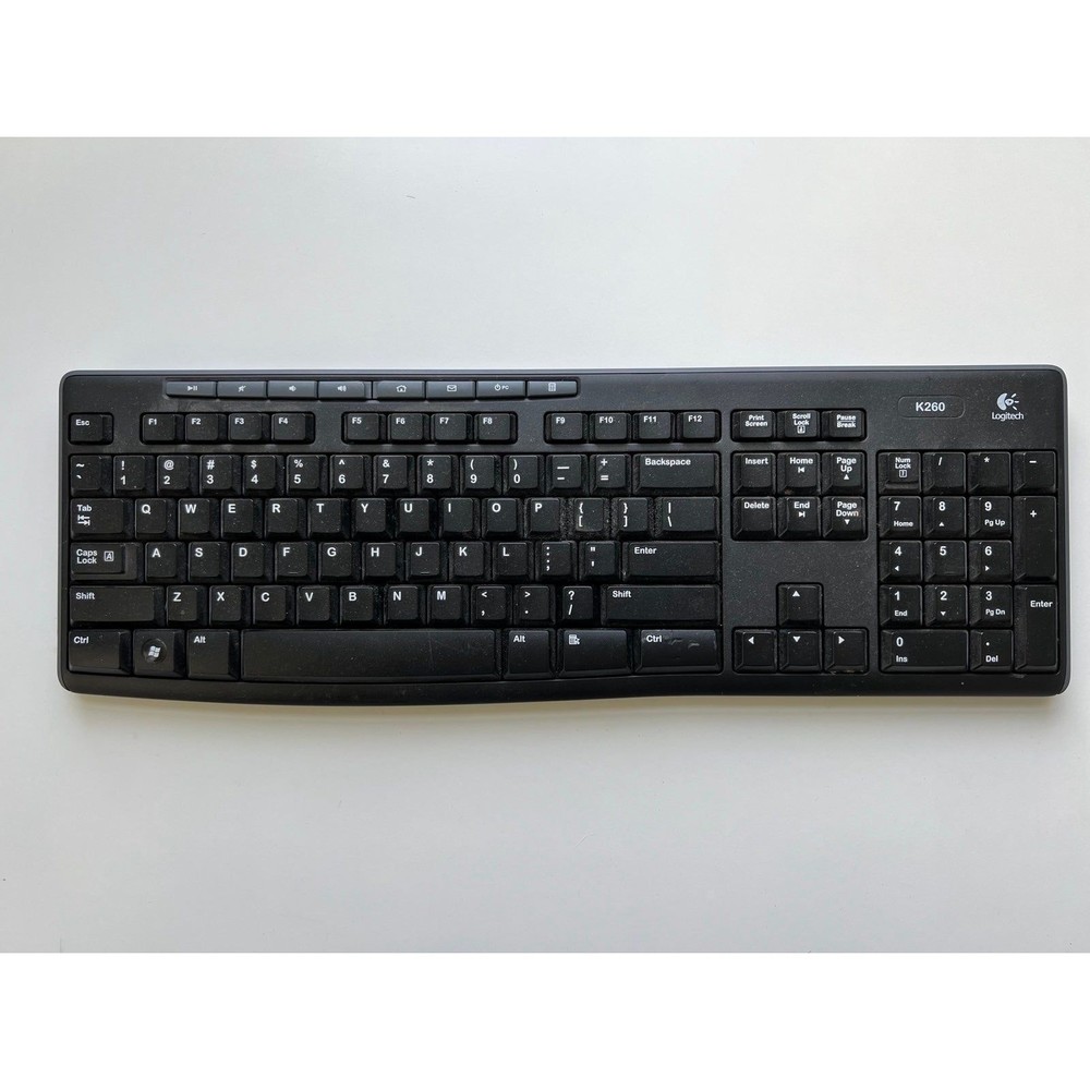 Logitech Black Desktop PC Computer Wireless Keyboard Model K260